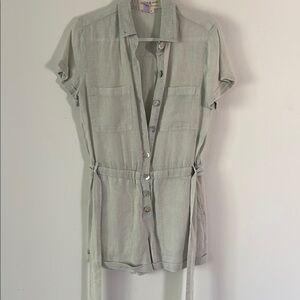 Cloth and stone Light Green Button-Up Romper S